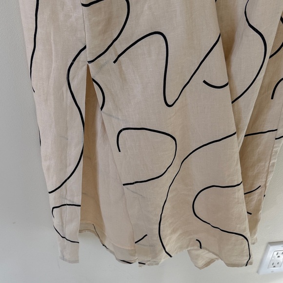 NWT Magaschoni 100% Linen Cream Sleeveless Summer Midi Dress Resortwear Vacation - Picture 7 of 14